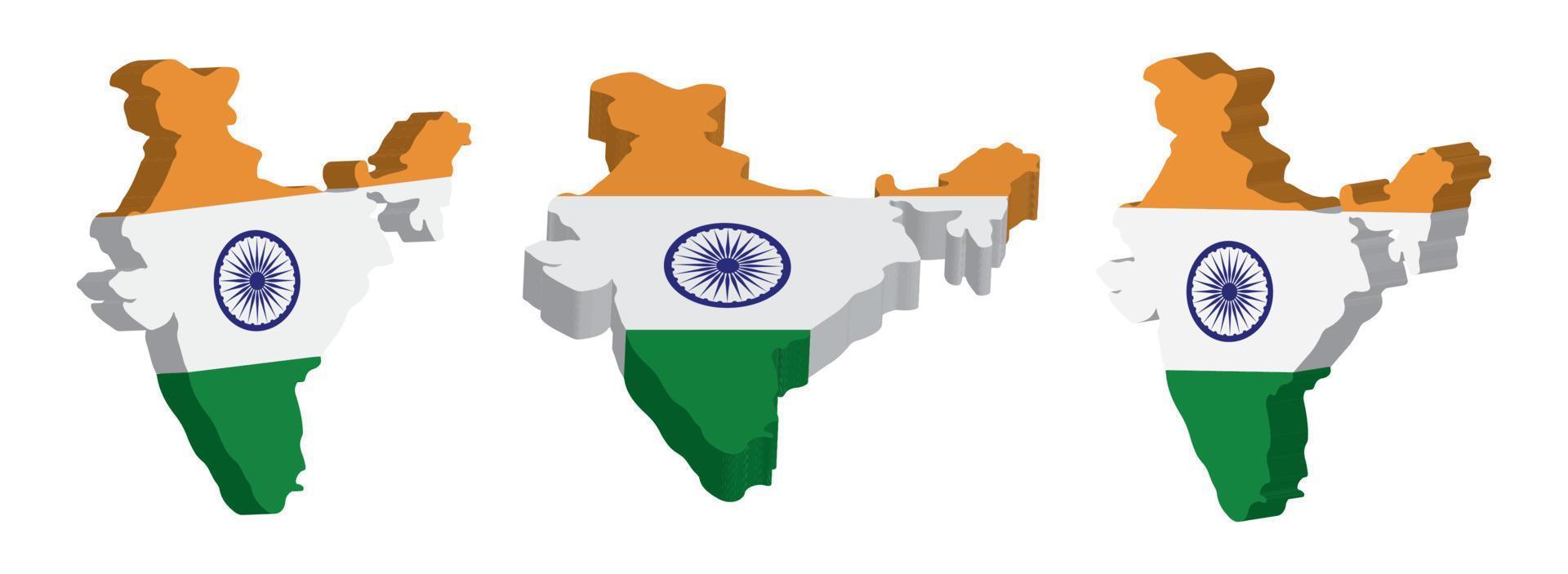 realista 3d mapa de India vector diseño modelo