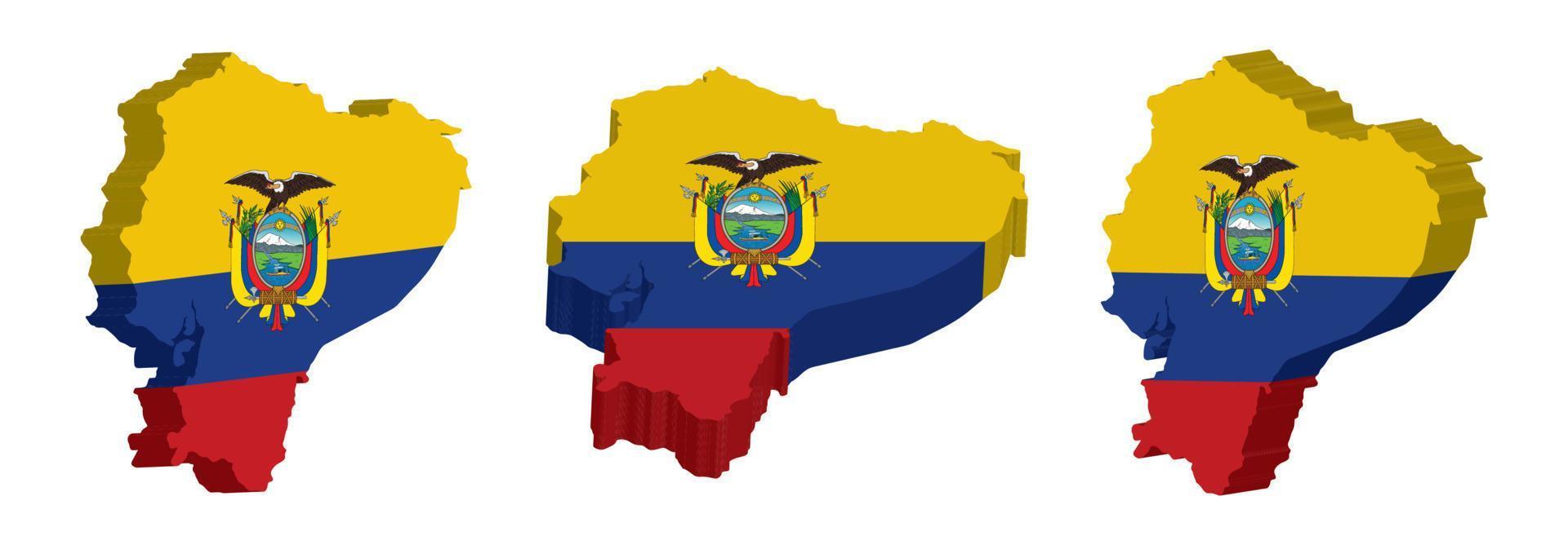 realista 3d mapa de Ecuador vector diseño modelo