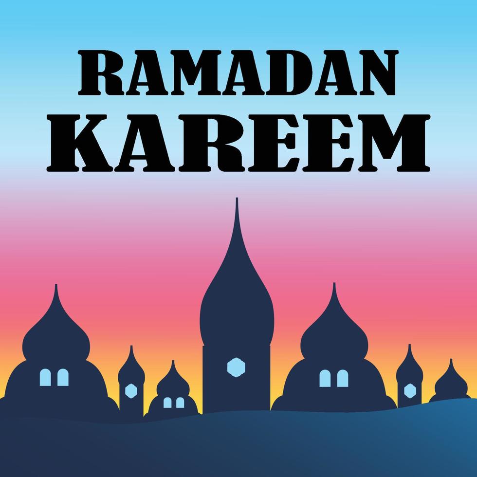 Ramadan Kareem poster background vector illustration design Greeting Card. Social Media post template Ramadhan Mubarak. Happy  Holy Ramadan. The month of fasting for Muslims