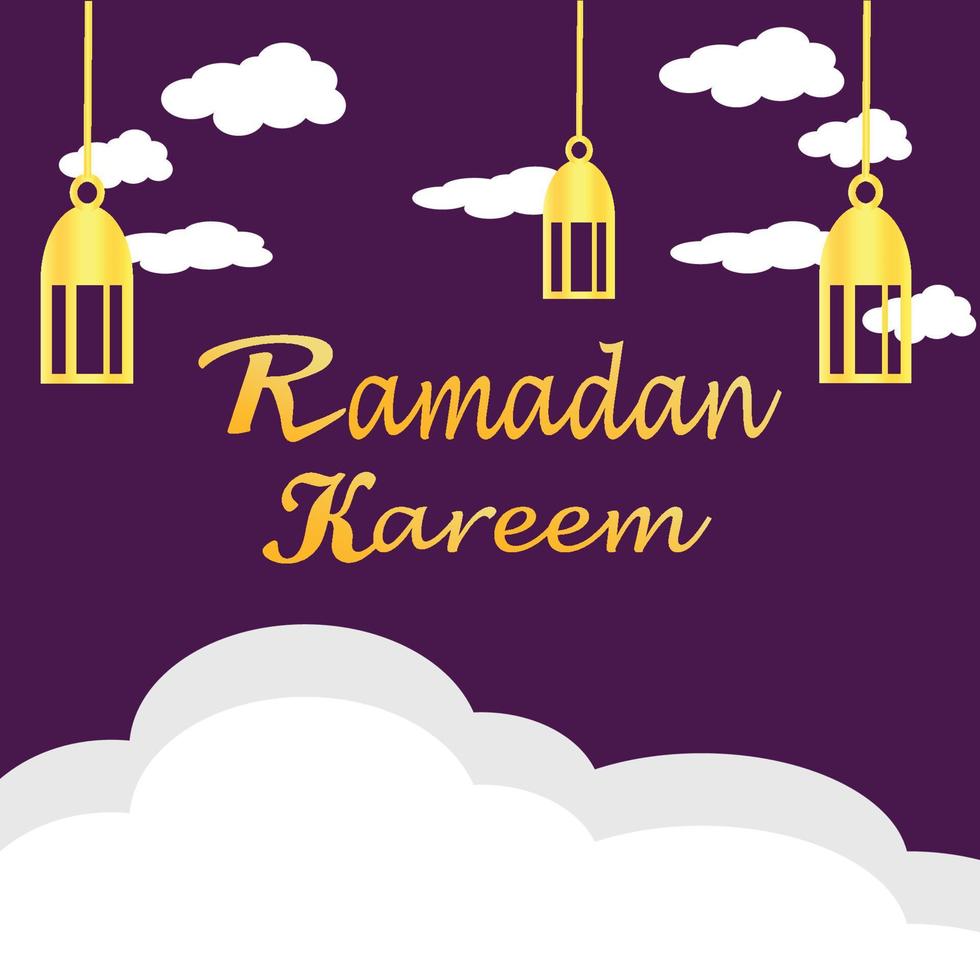 Ramadan Kareem poster background vector illustration design Greeting Card. Social Media post template Ramadhan Mubarak. Happy  Holy Ramadan. The month of fasting for Muslims