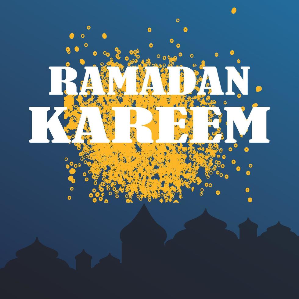 Ramadan Kareem poster background vector illustration design Greeting Card. Social Media post template Ramadhan Mubarak. Happy  Holy Ramadan. The month of fasting for Muslims
