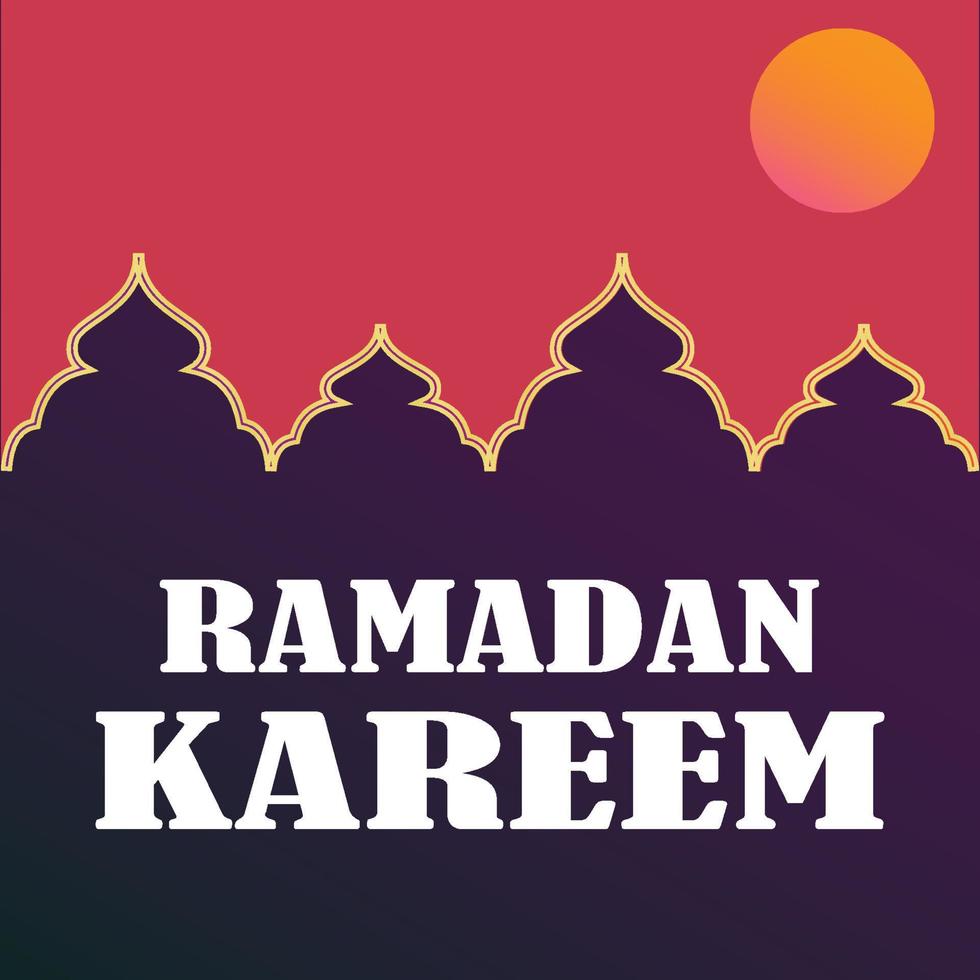 Ramadan Kareem poster background vector illustration design Greeting Card. Social Media post template Ramadhan Mubarak. Happy  Holy Ramadan. The month of fasting for Muslims