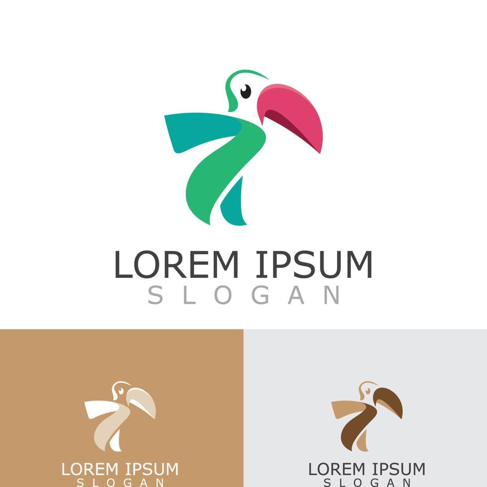 Toucan simple logo design image bird vector illustration