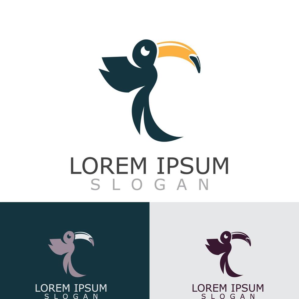 tucán sencillo logo diseño imagen pájaro vector ilustración