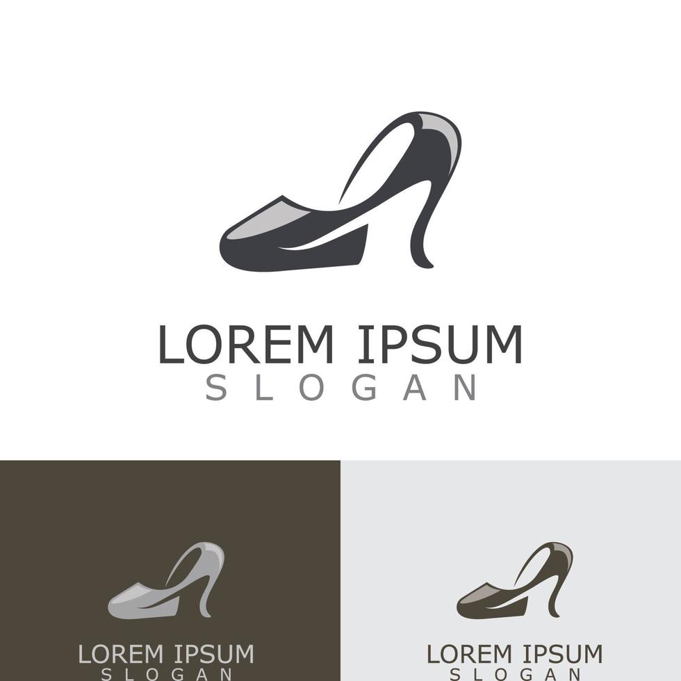 Women shoes logo design High heel fashion icon template vector for business store