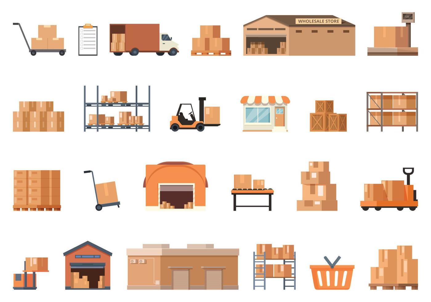 Wholesale store icons set cartoon vector. Marketplace supplier 19946519  Vector Art at Vecteezy