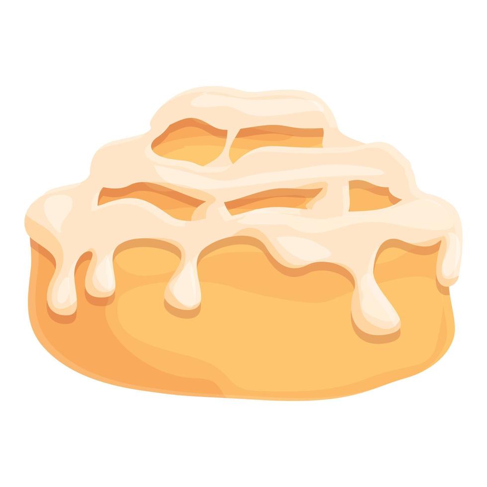 Cinamon roll bun icon cartoon vector. Pastry food vector