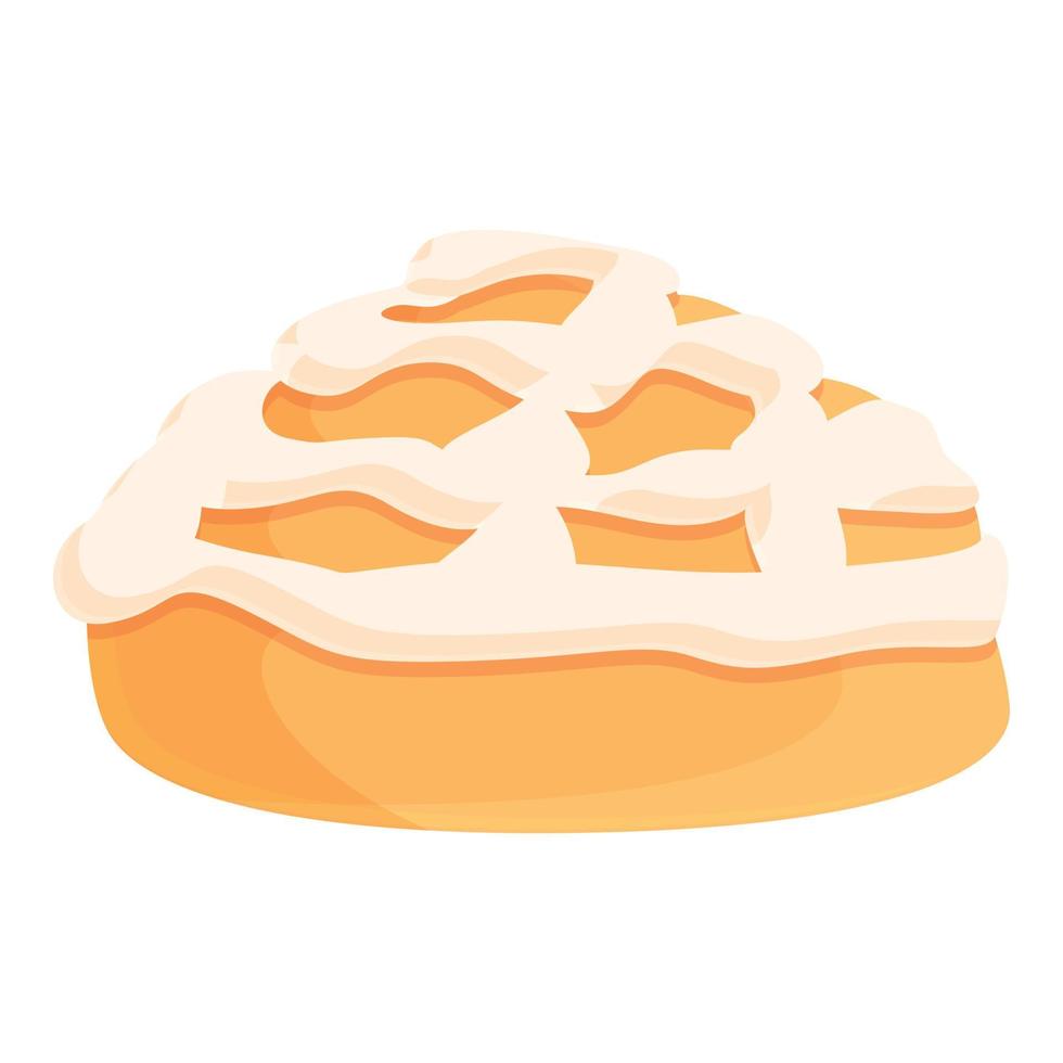 Swirl cinnamon roll bun icon cartoon vector. Pastry food vector