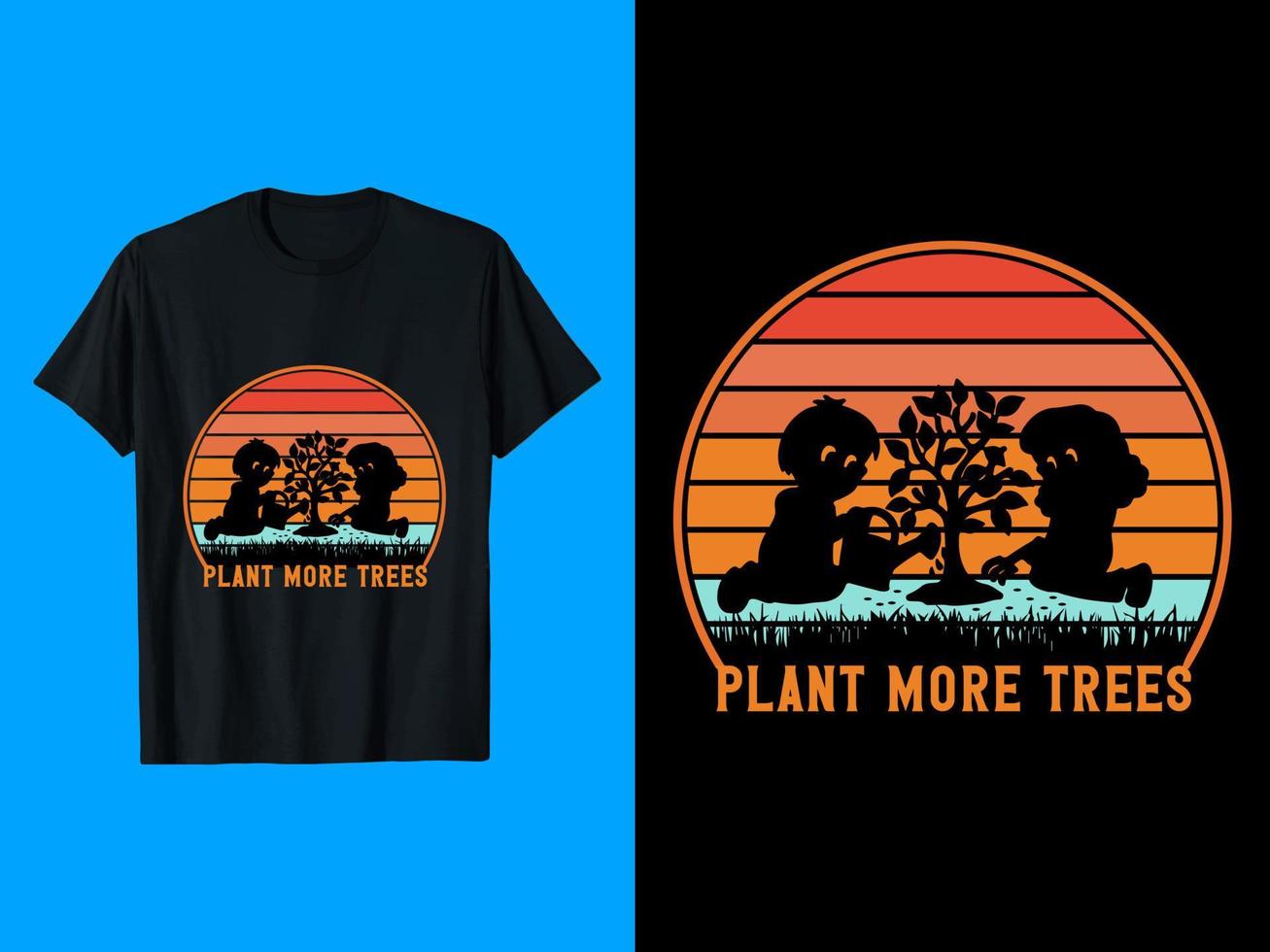 plan más árboles, tipografía, vector camiseta diseño