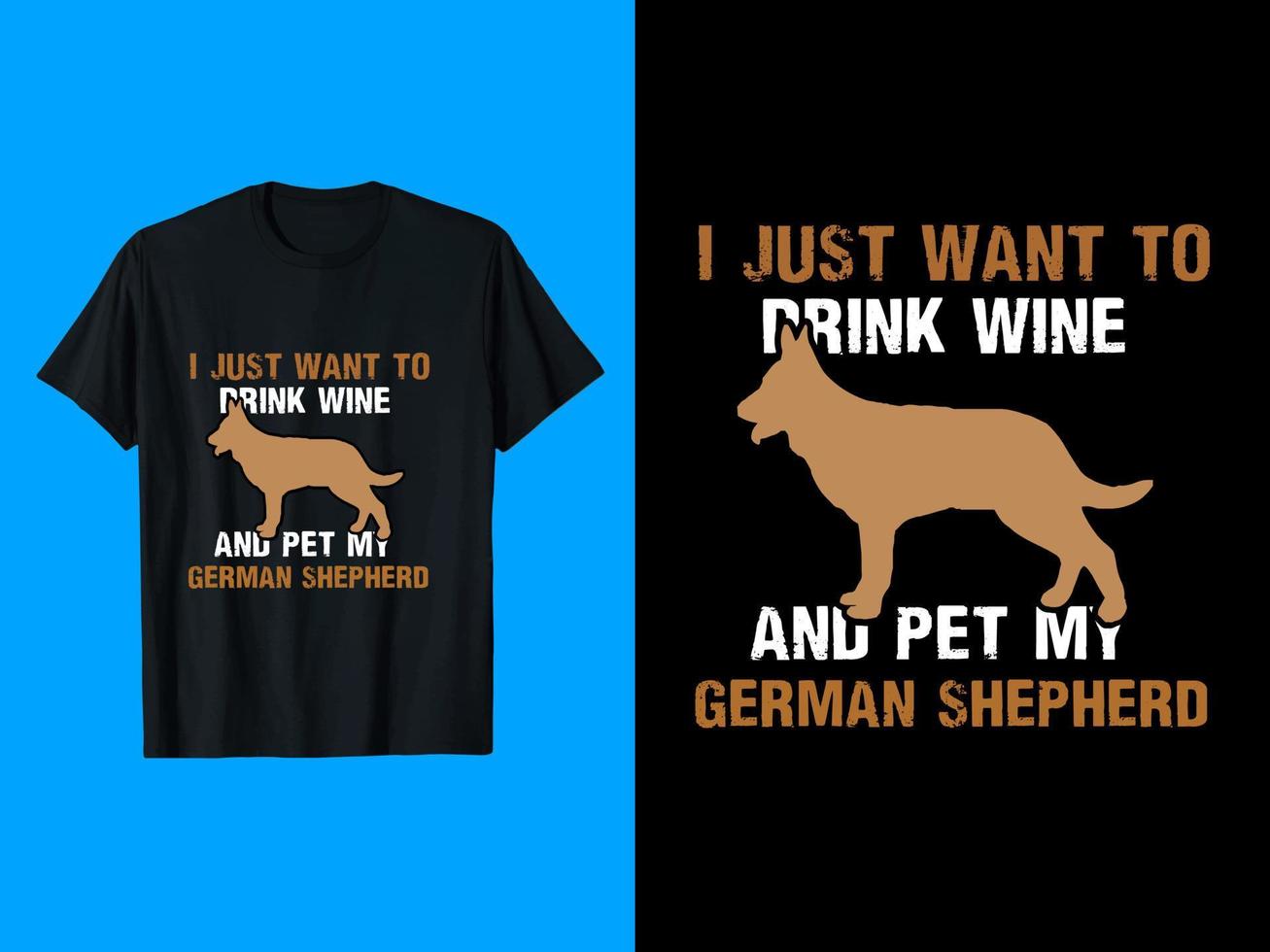 German Shepherd T-Shirt Design vector