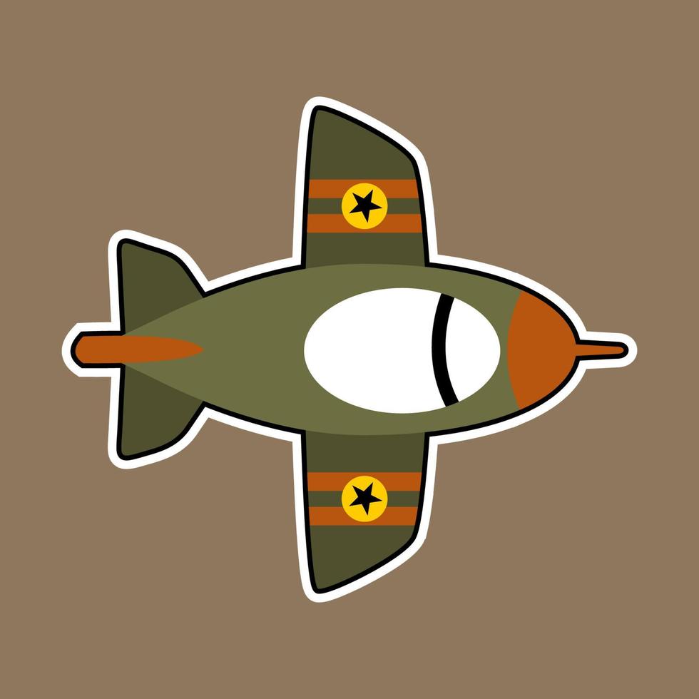 vector cartoon illustration of jet plane