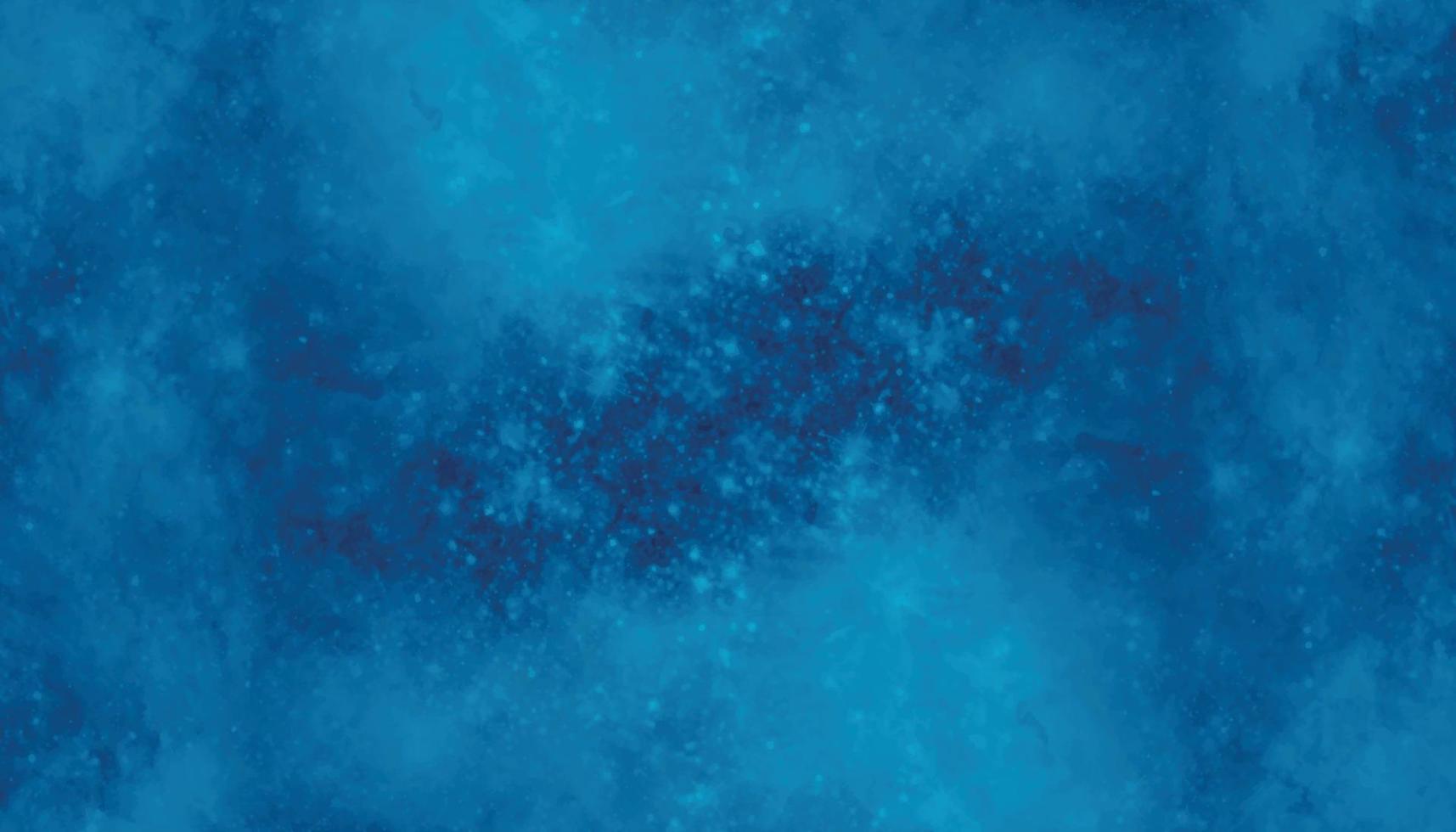 blue watercolor and paper texture. beautiful dark gradient hand drawn by brush grunge background. watercolor wash aqua painted texture close up, grungy design. blue nebula sparkle star universe vector