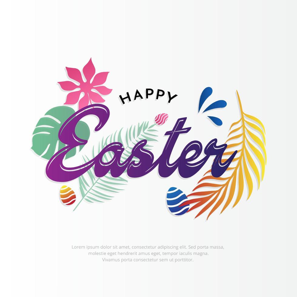 Happy easter design background vector. Design layout for invitation, card, menu, flyer, banner, poster, voucher. vector