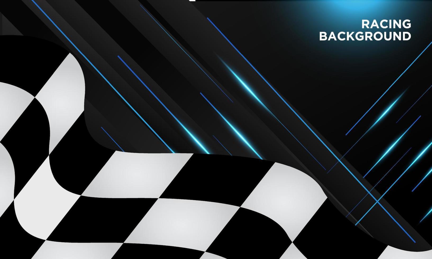 Modern racing design background vector. Trendy racing background template with race flag. vector