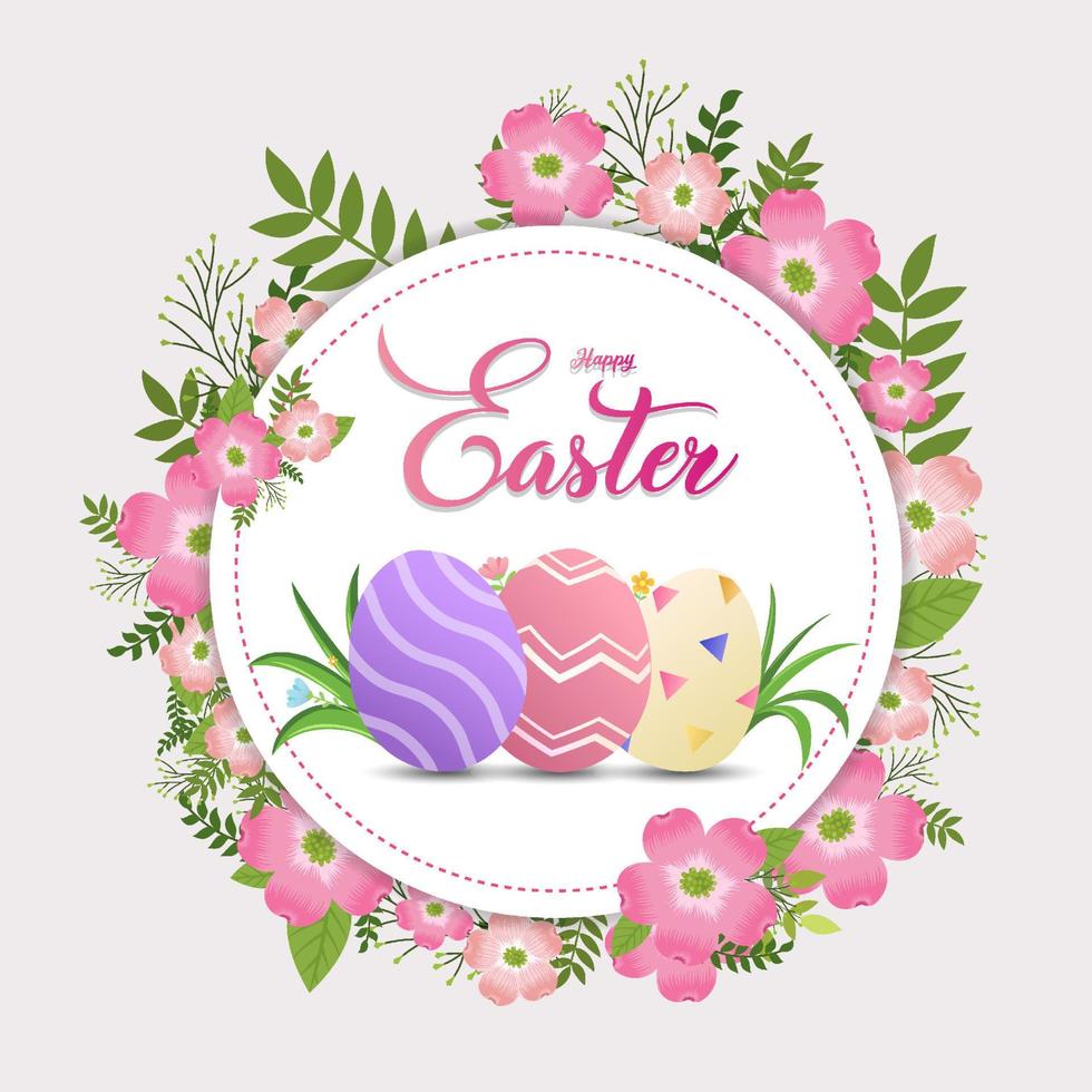 Beautiful easter day design background vector. Happy easter day background and social media post vector