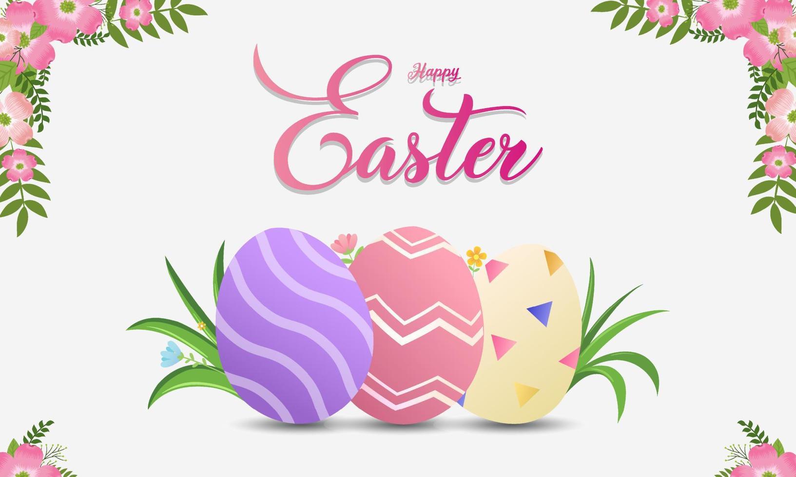 Happy easter design template vector. Design layout for invitation, card, menu, flyer, banner, poster, voucher. vector