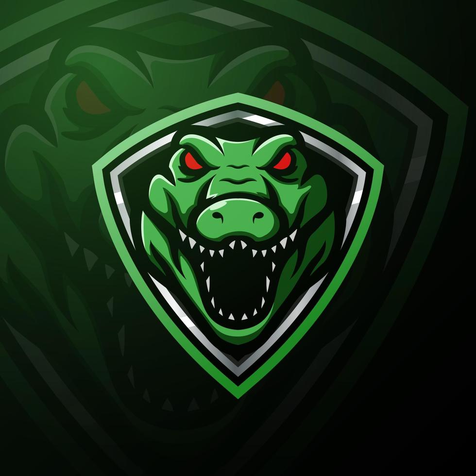 Alligator mascot logo design vector