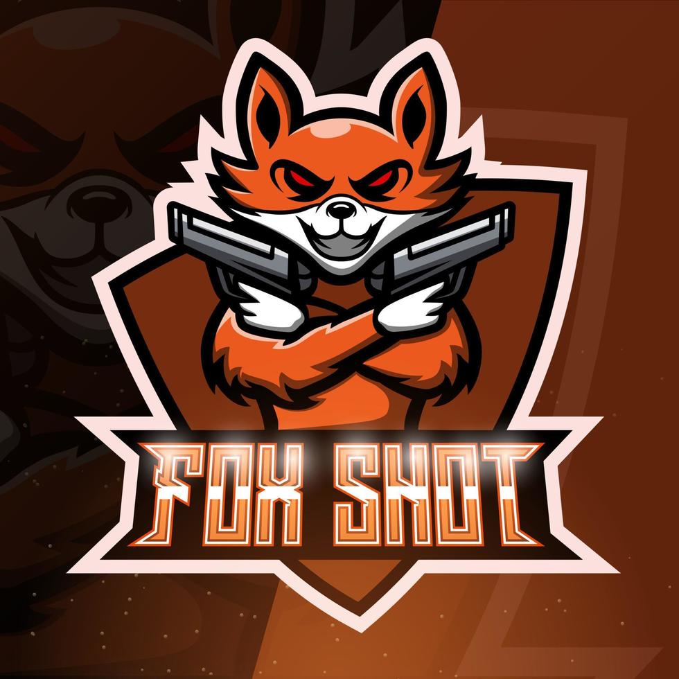 Fox shot mascot sport logo design vector