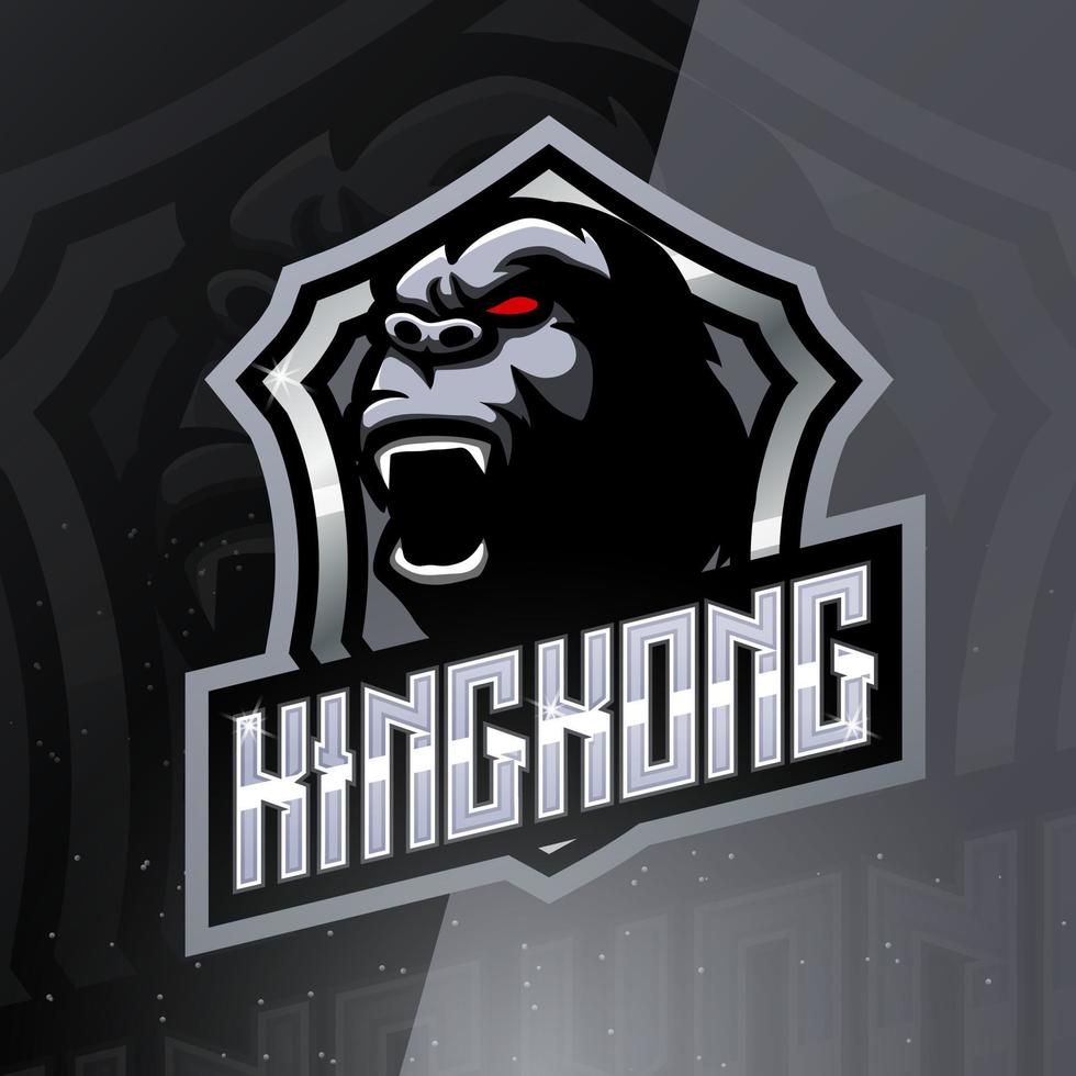 Kingkong mascota deporte logo diseño vector