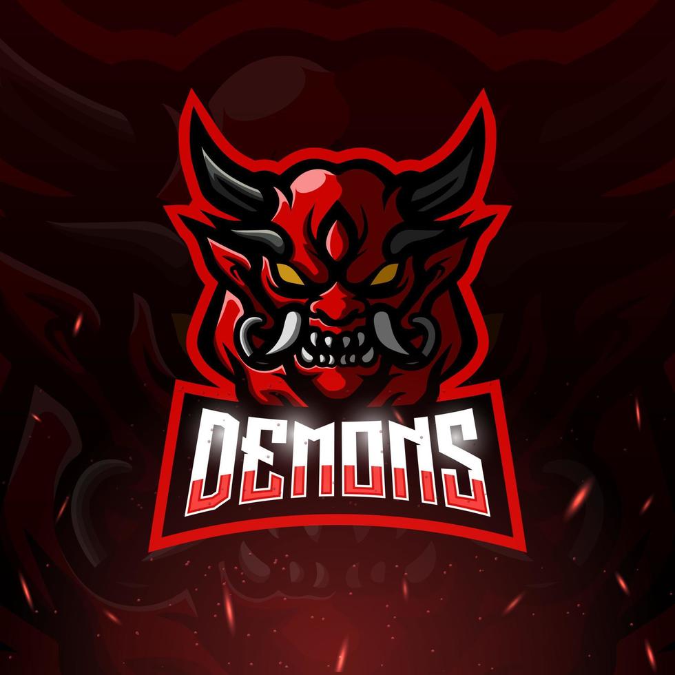 Demons mascot esport logo design vector