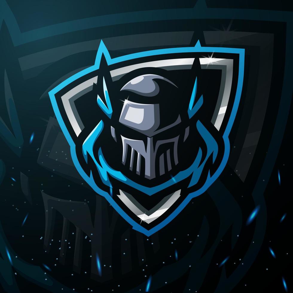 Knight head mascot esport logo design vector