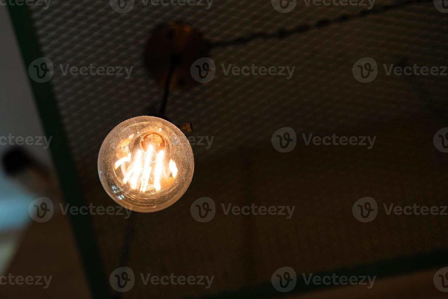 Ceiling light bulbs. vintage lamp, bulb decorative in home photo