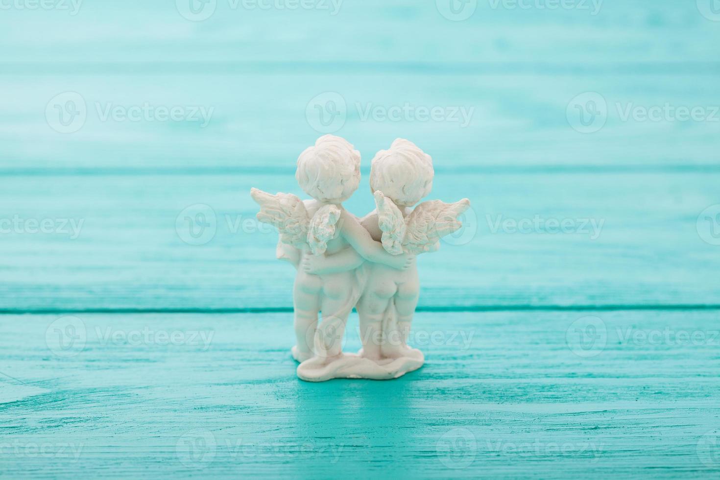 figurines of little angels, valentine's day concept photo