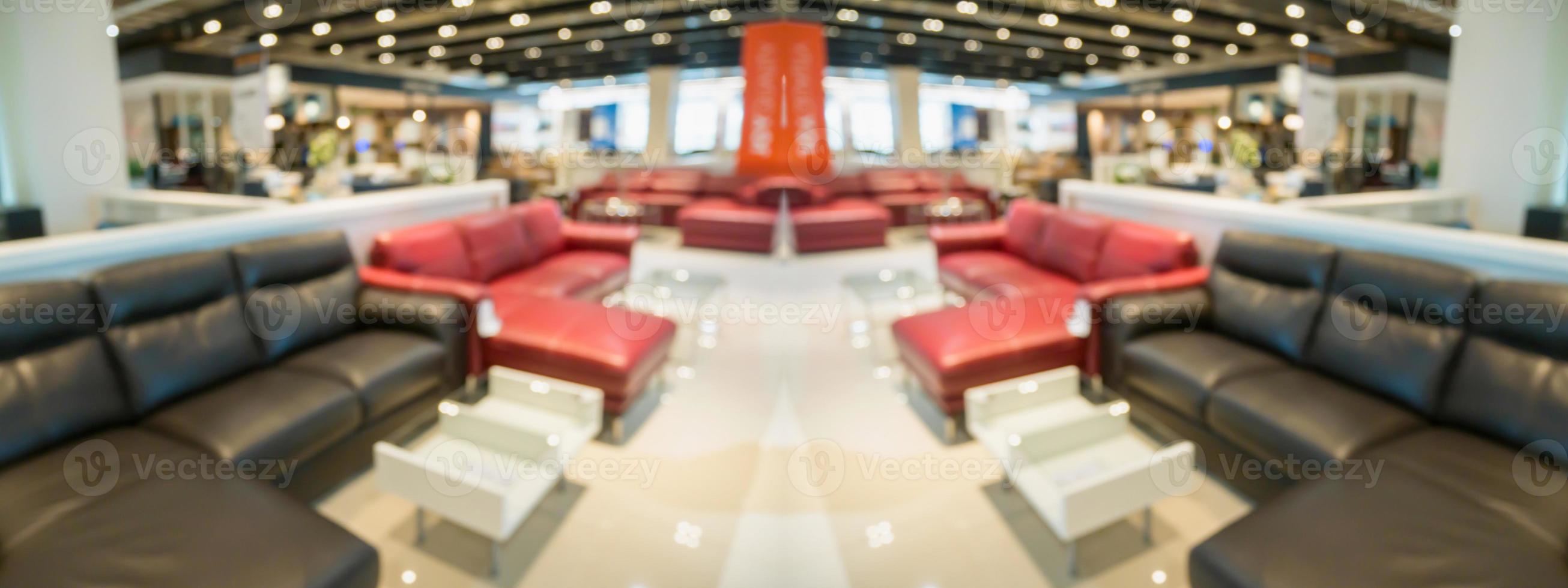 Abstract blur furniture department store showroom interior with bokeh light background photo