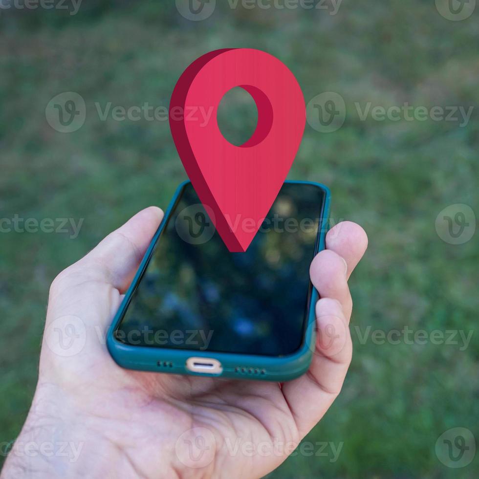 gps location symbol on the smartphone photo