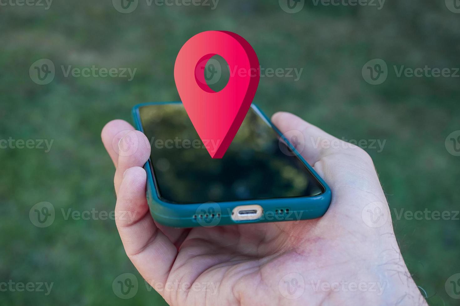 gps location symbol on the smartphone photo