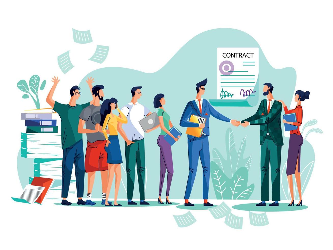 Contract conclusion concept vector illustration