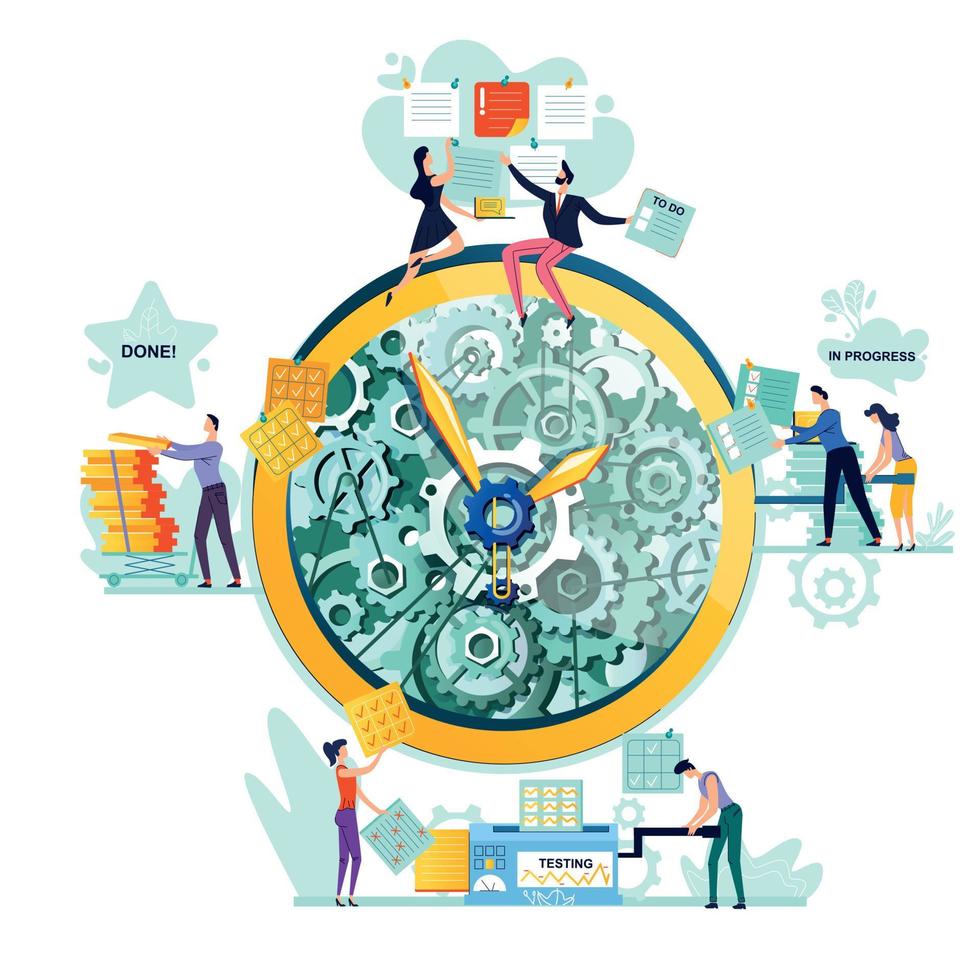 Deadline, time management business concept vector