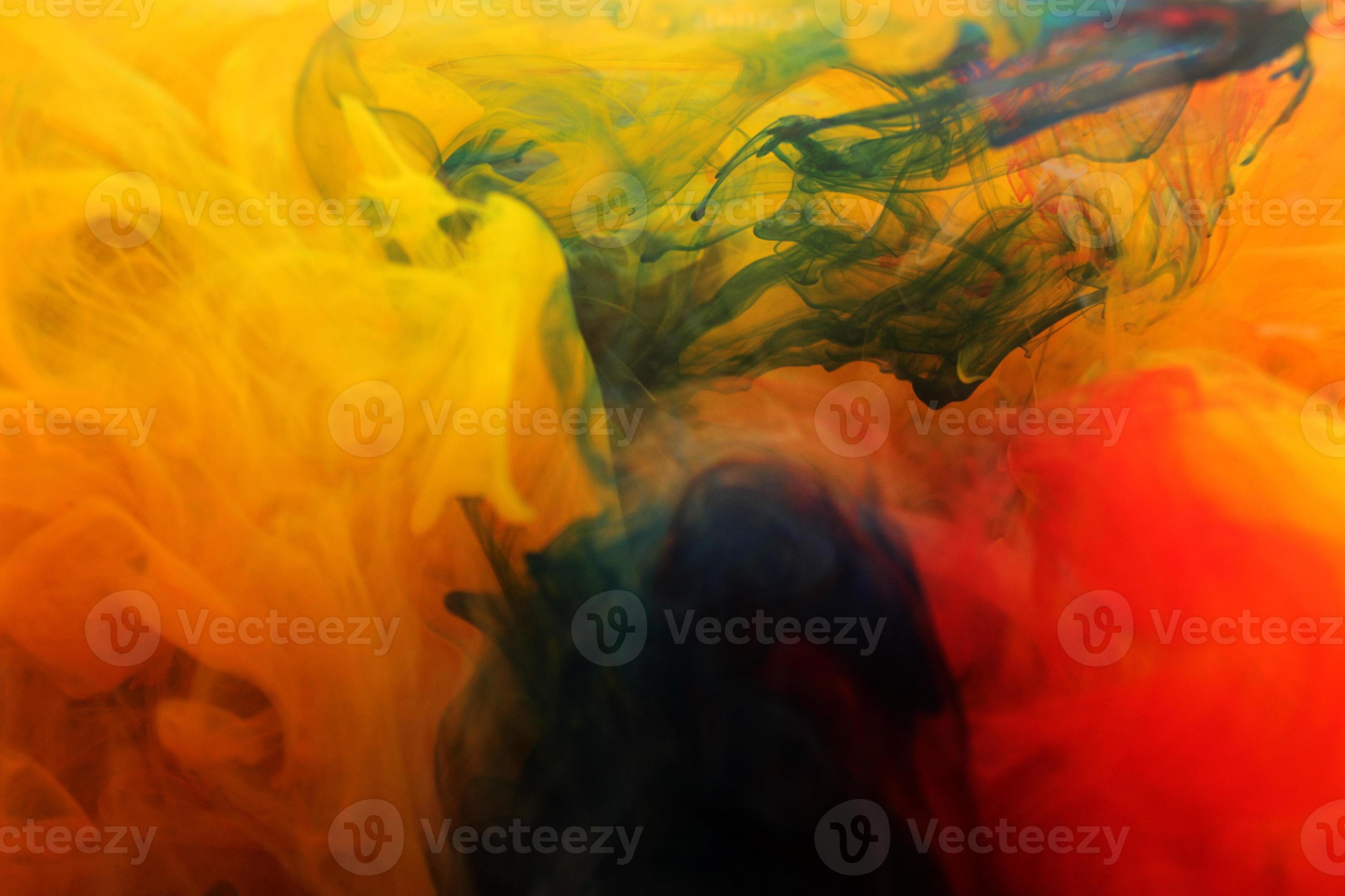 abstract colour in water red yellow green blue orange in water with a