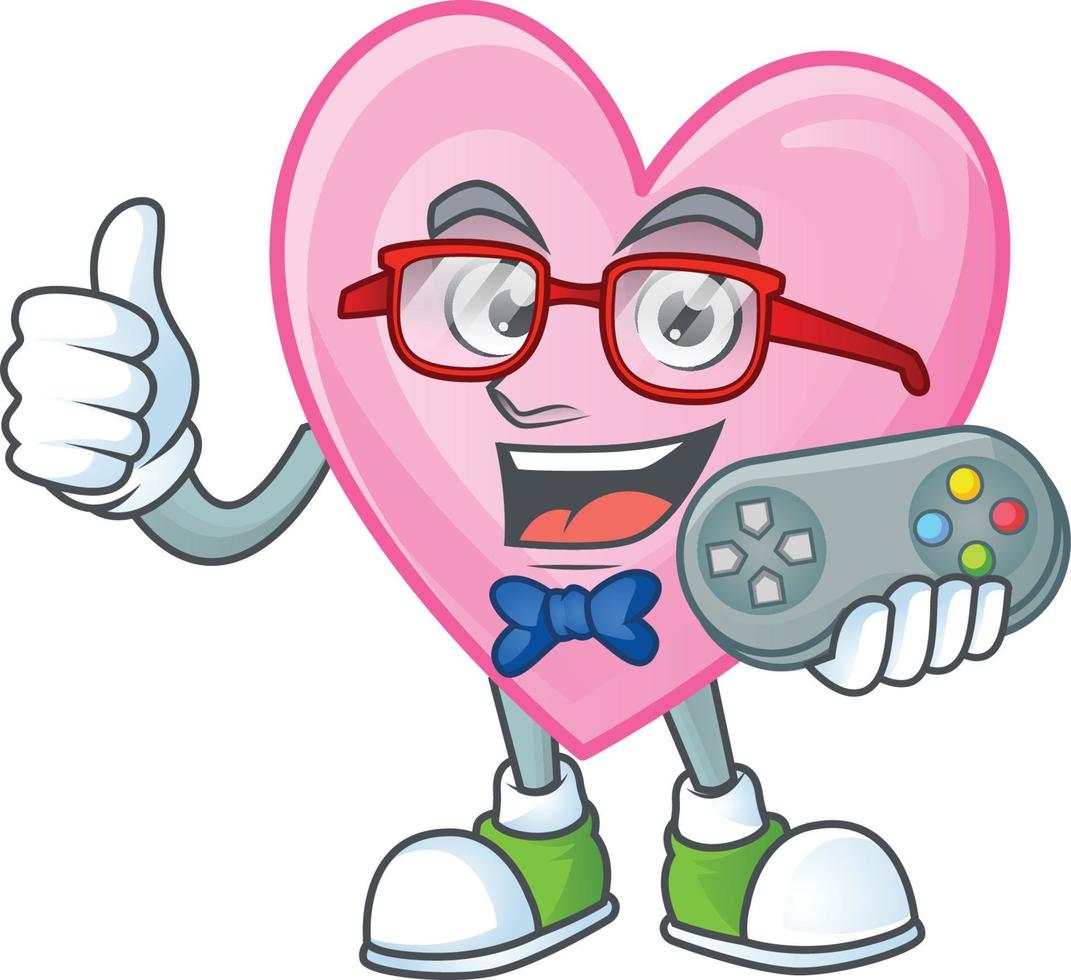 Pink love cartoon character style vector