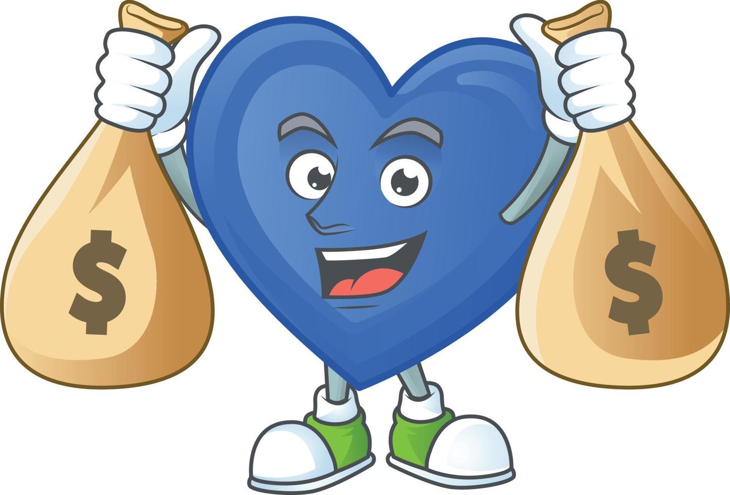 Blue love cartoon character style vector