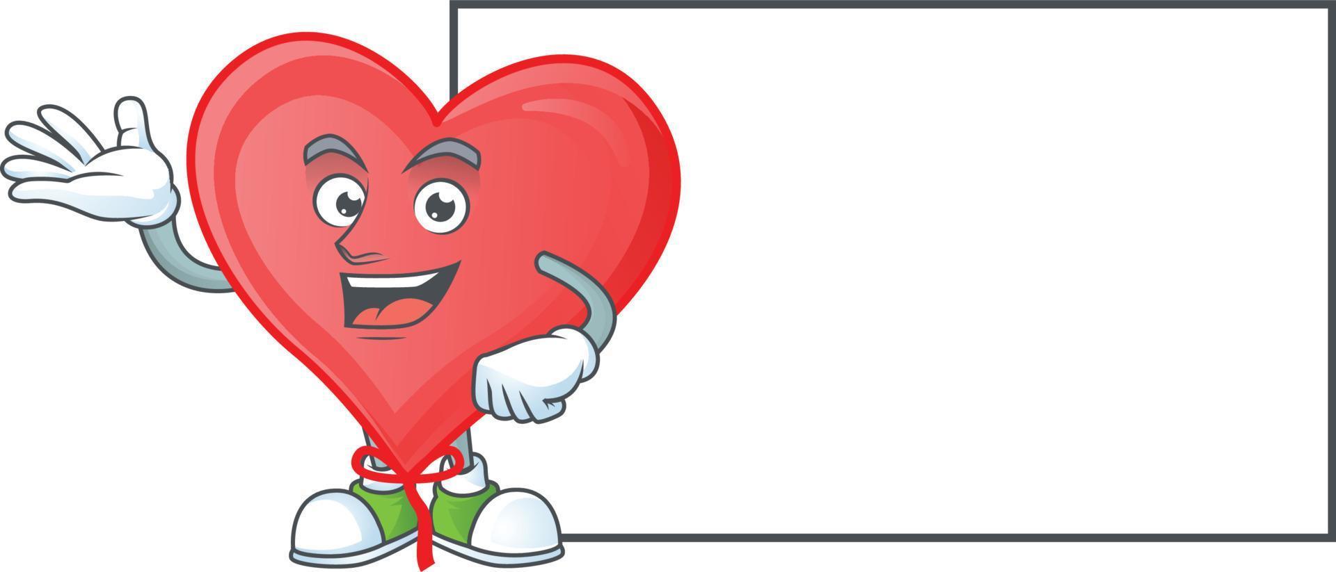 Red love balloon cartoon character style vector