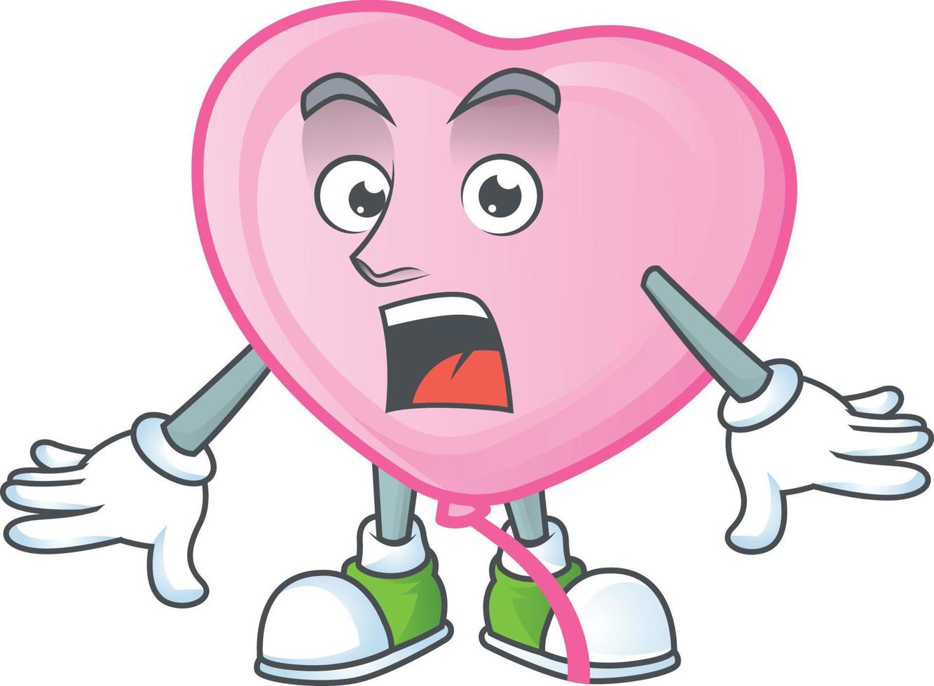 Pink love balloon cartoon character style vector