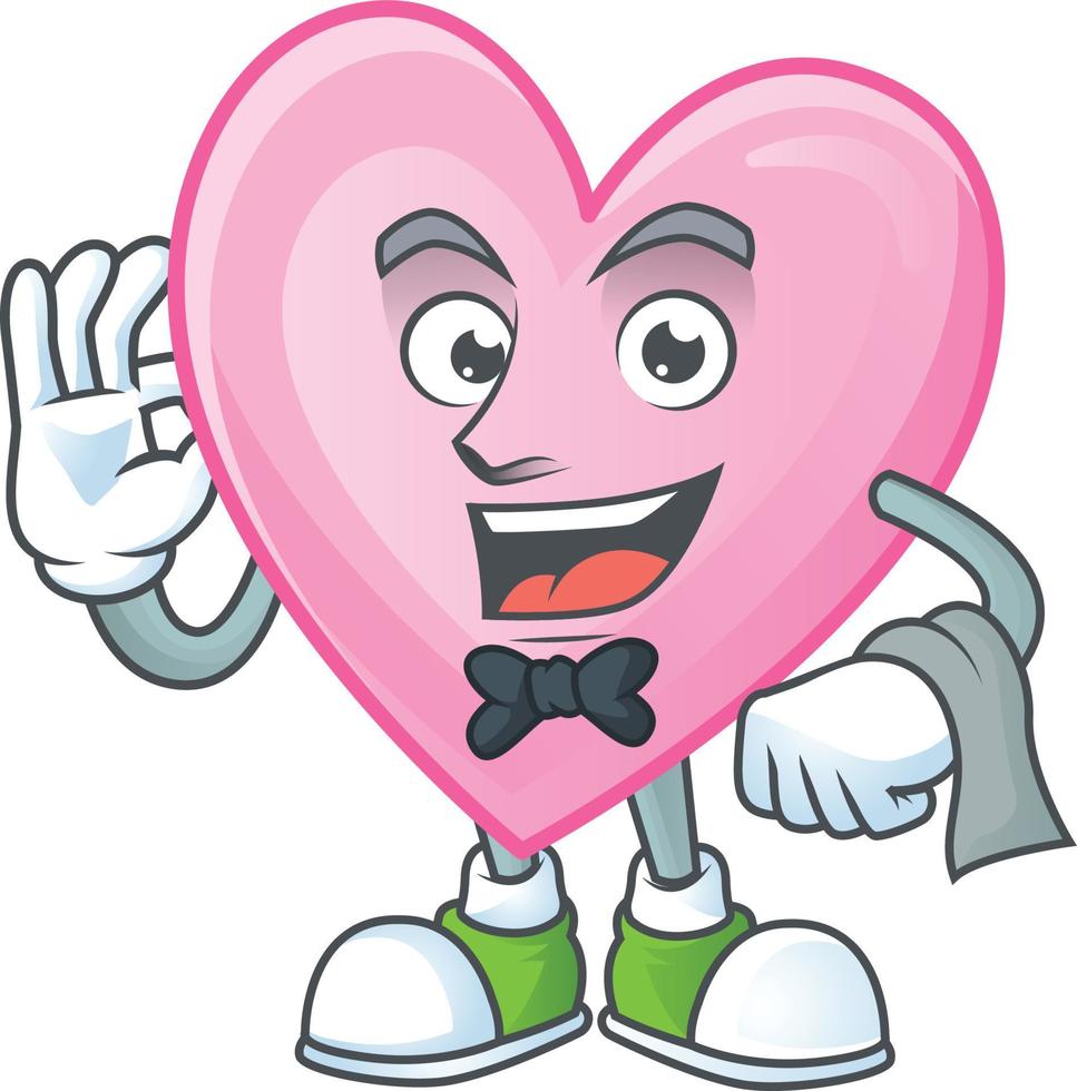 Pink love cartoon character style vector