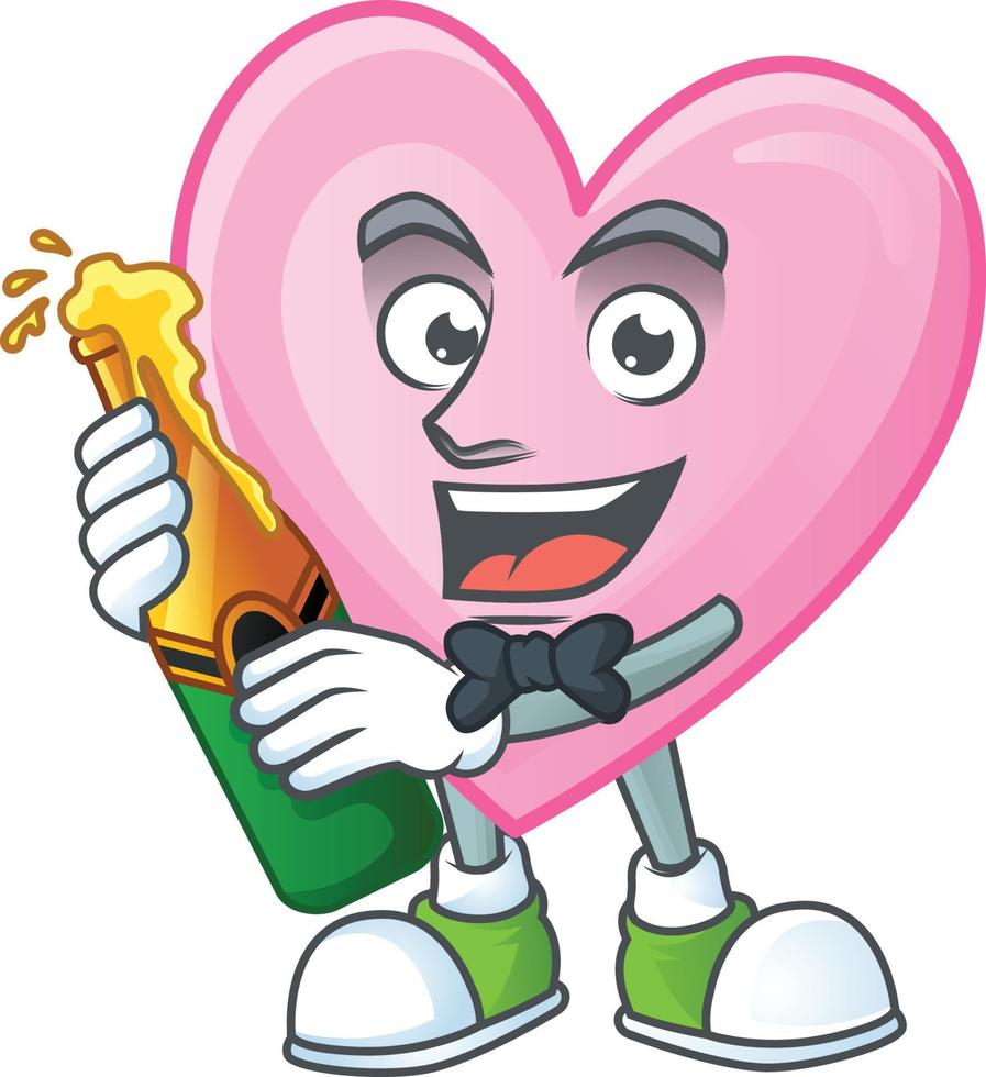 Pink love cartoon character style vector