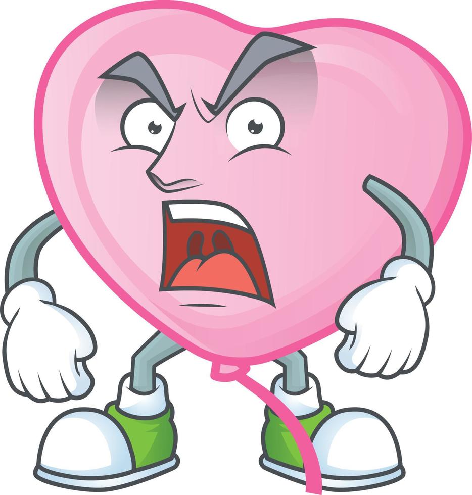Pink love balloon cartoon character style vector