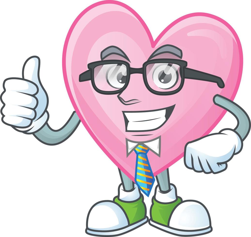 Pink love cartoon character style vector