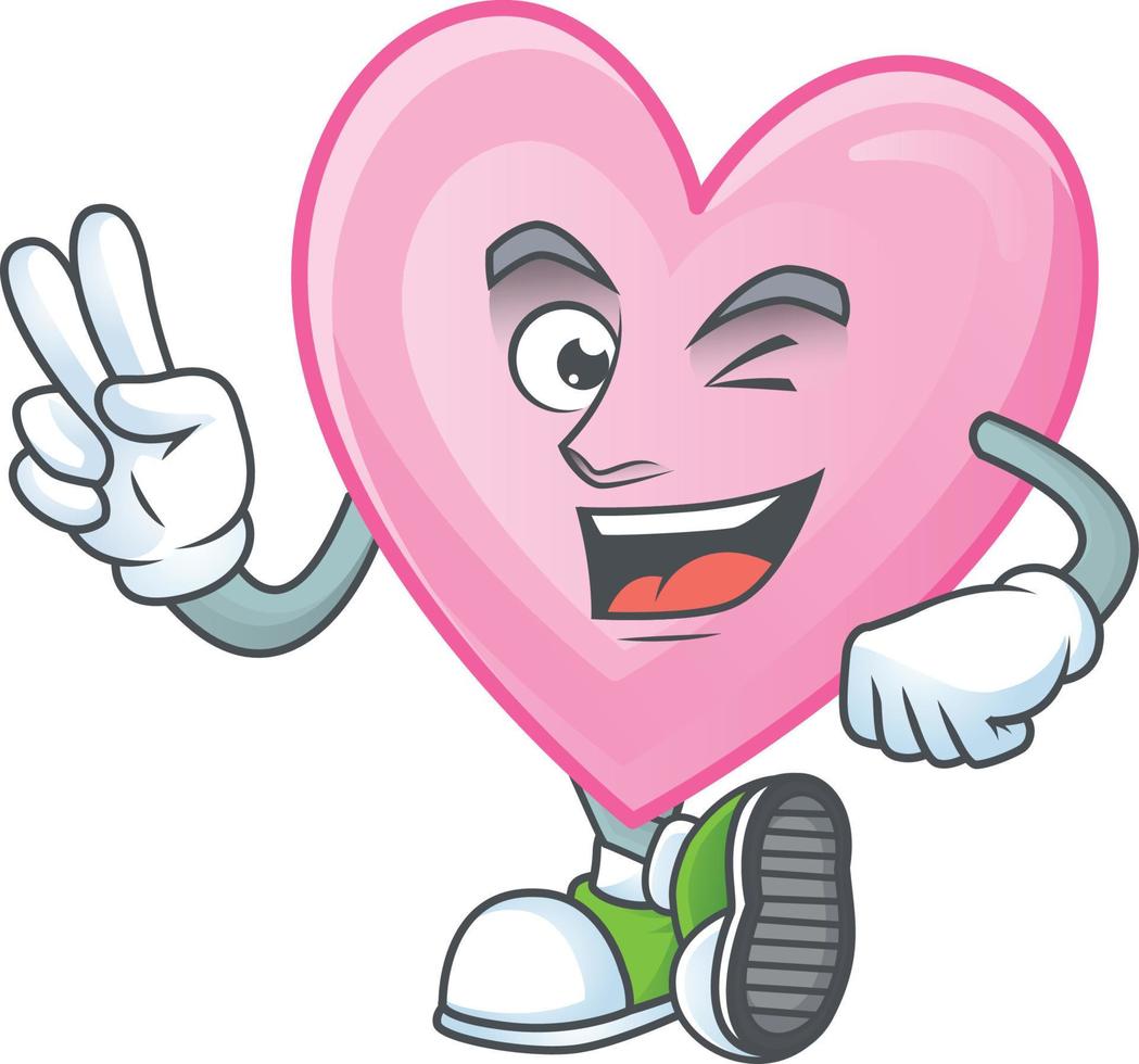 rosado amor dibujos animados personaje estilo vector