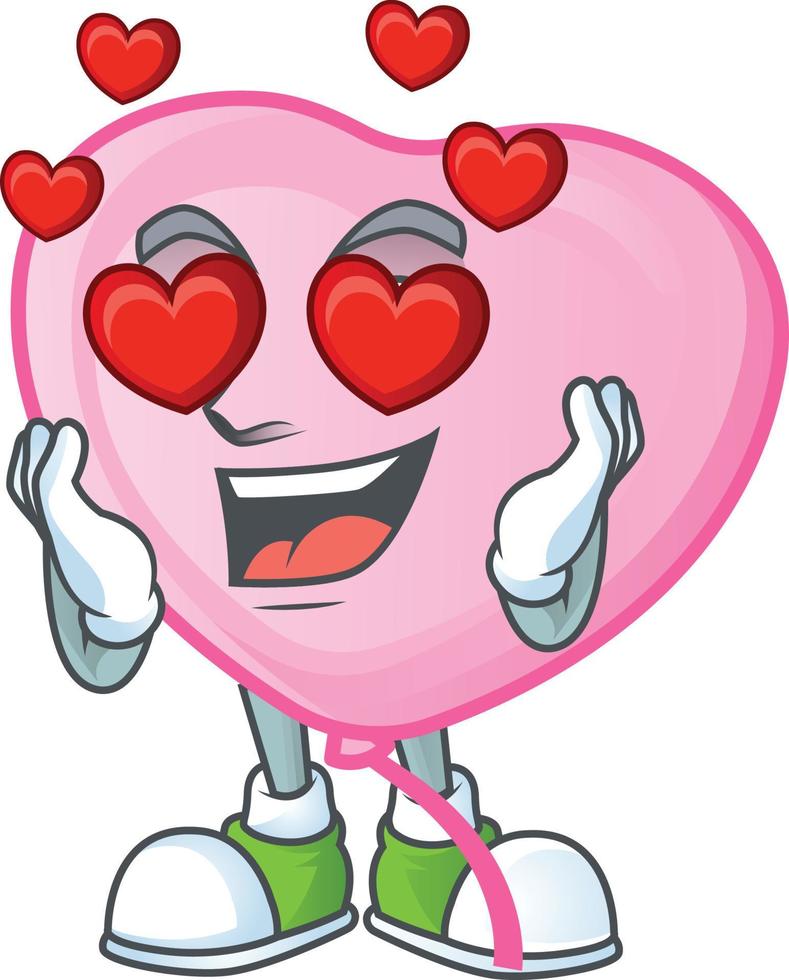 rosado amor globo dibujos animados personaje estilo vector