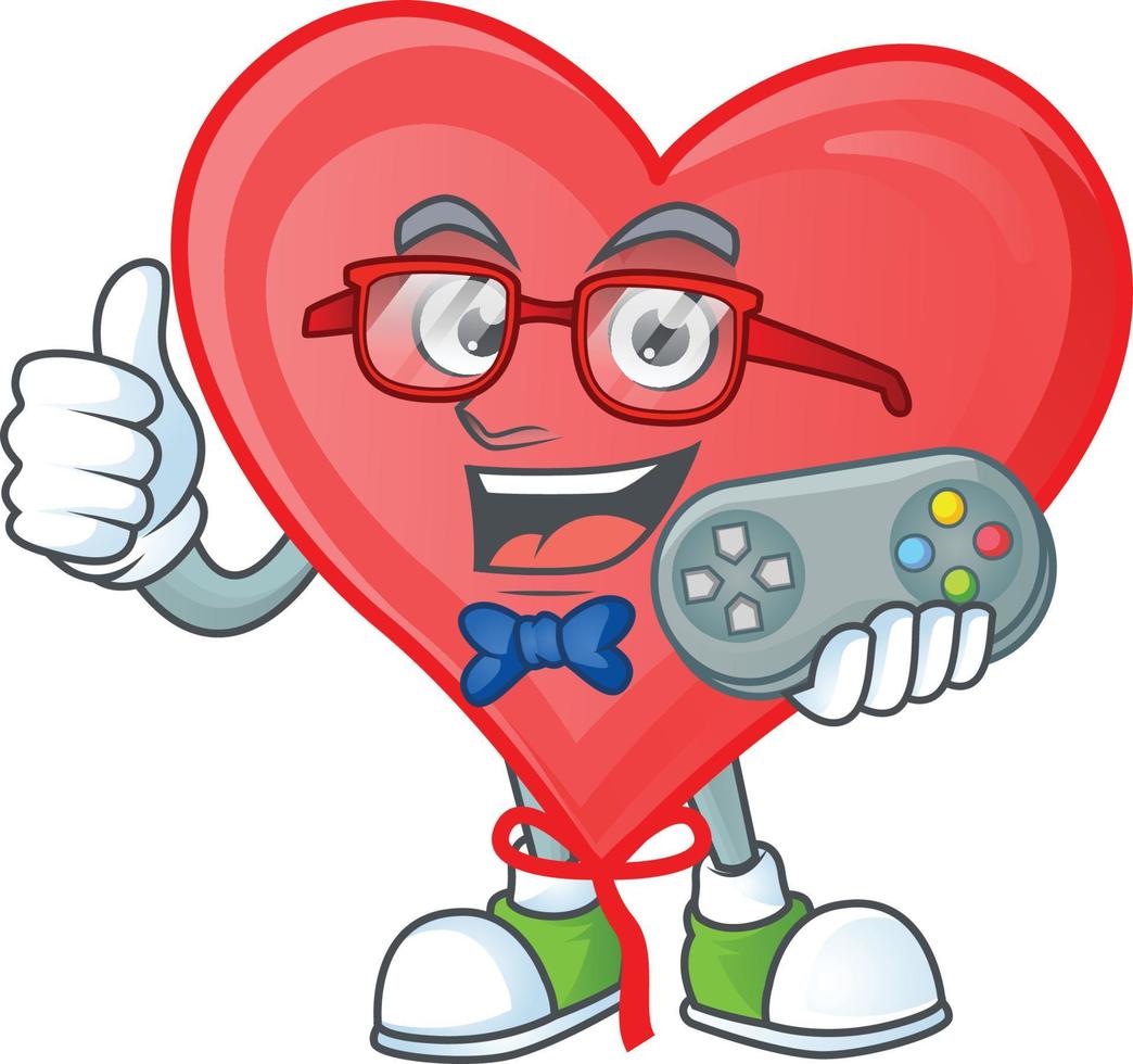 Red love balloon cartoon character style vector