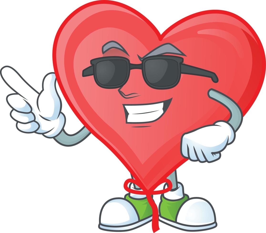 Red love balloon cartoon character style vector