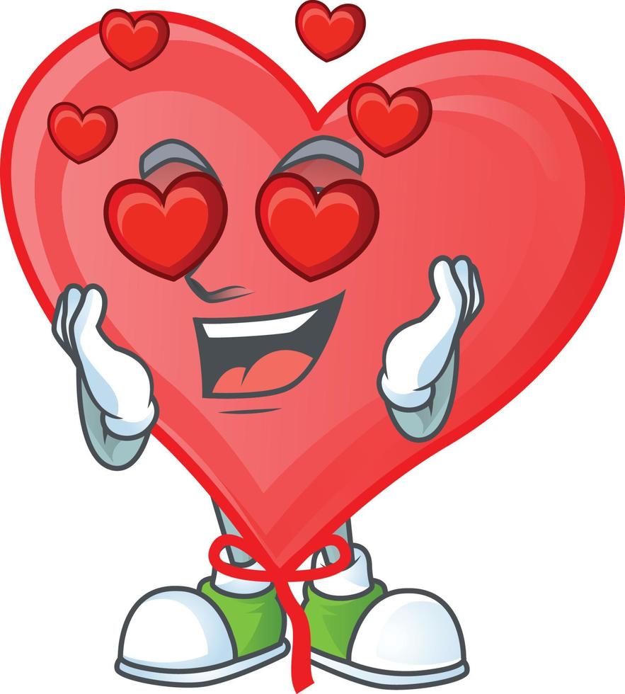 Red love balloon cartoon character style vector