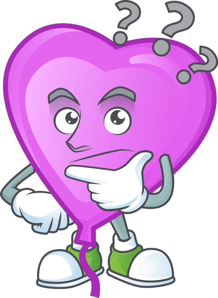 Purple love balloon cartoon character style vector
