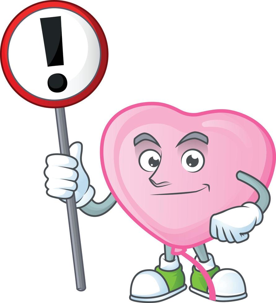 Pink love balloon cartoon character style vector