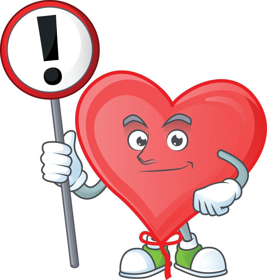 Red love balloon cartoon character style vector