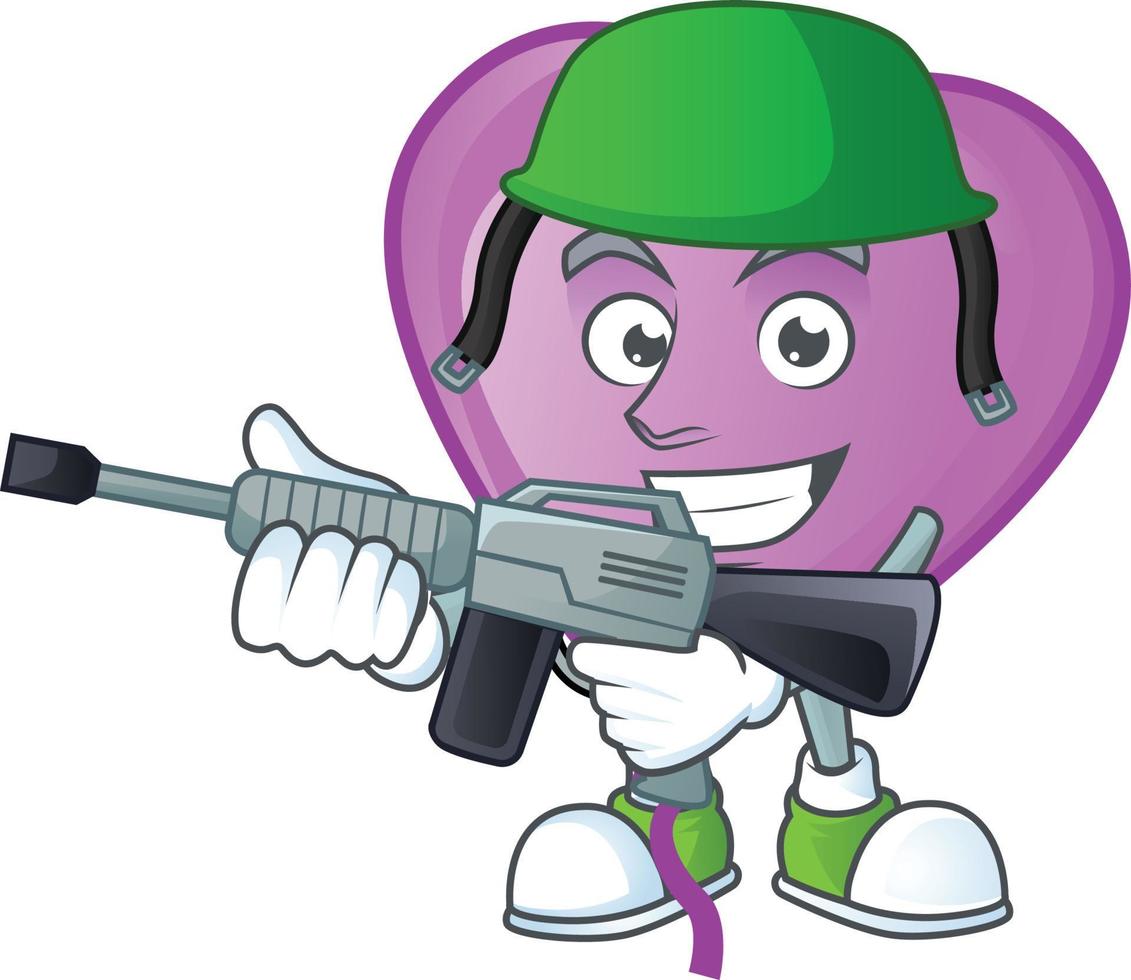 púrpura amor globo dibujos animados personaje estilo vector